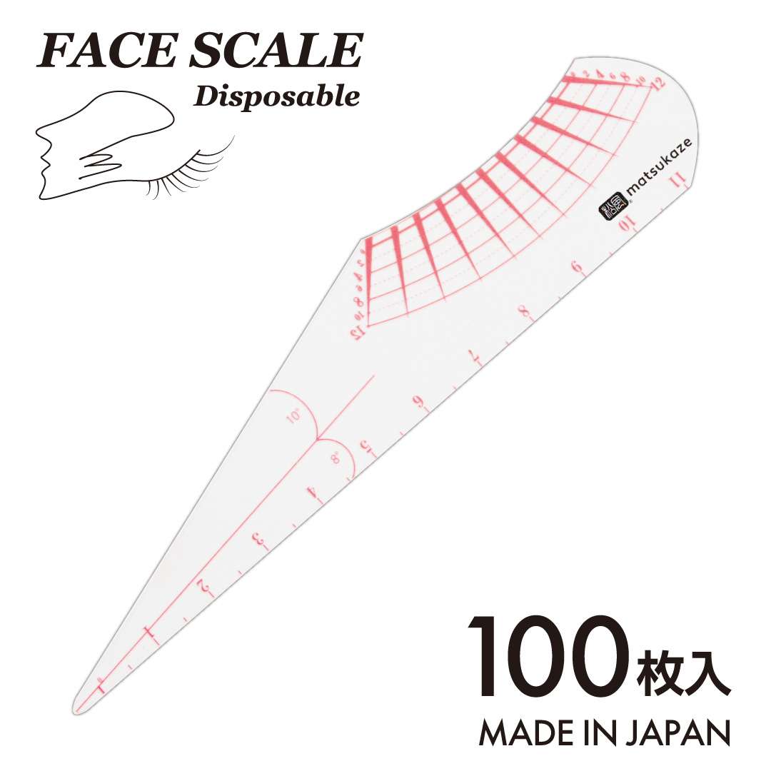 顔・まつげ・まゆげ分析 フェイススケール■100枚入・日本製